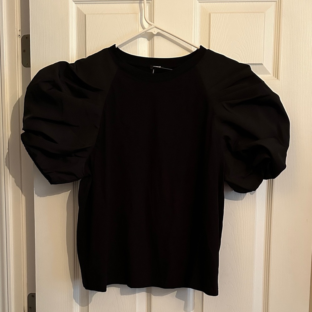 Express Black Puff Sleeve Blouse